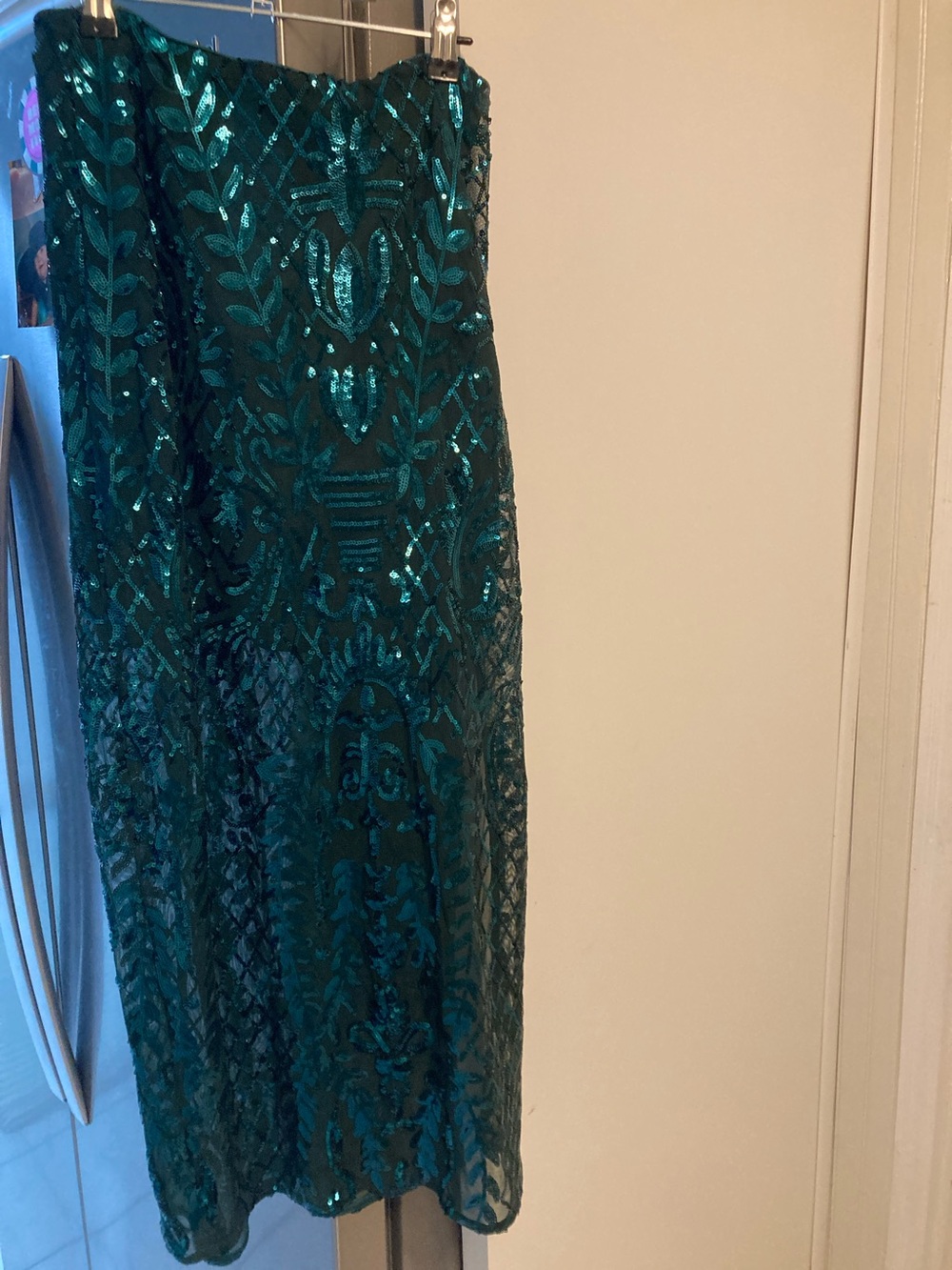 Lulu's Teal Green Sequin Midi Skirt